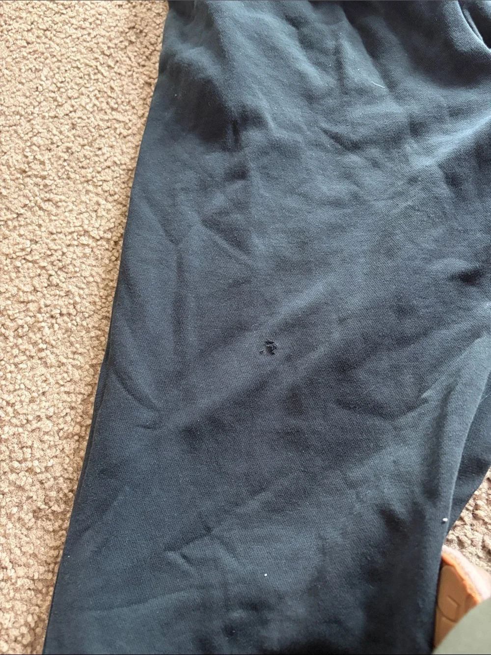 B10 Men’s’ Size Lg Adidas Black Joggers, 2 Holes and Fading